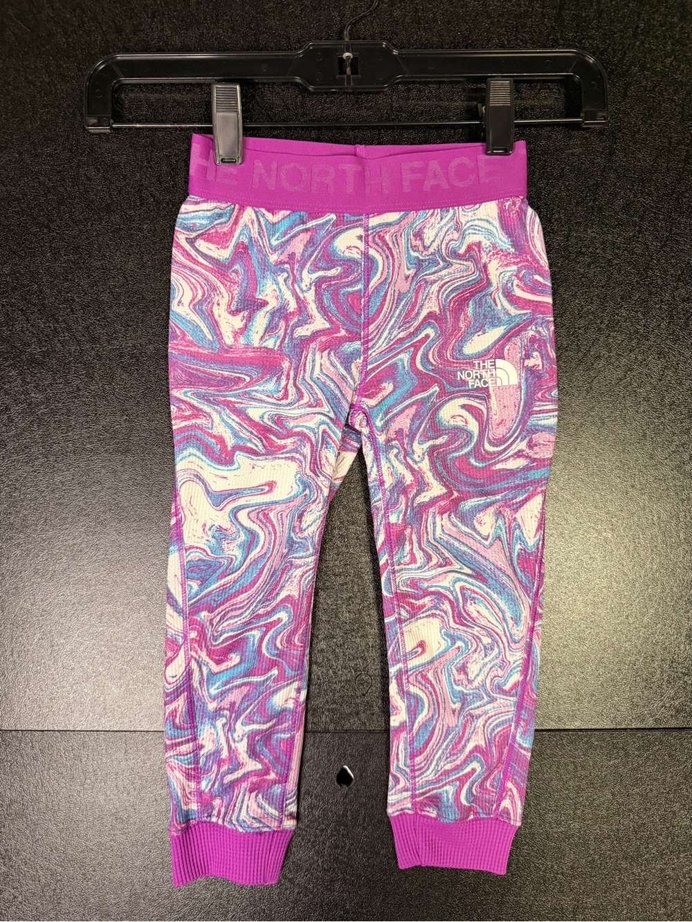 North Face Youth Kids Size 3 Base layer Pants Thermal Flash Dry Purple Waffle